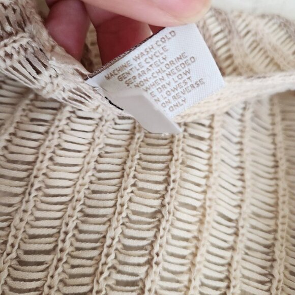 Chicos Cardigan Sweater Women's Size 3‎ XL 16 Open Front Knit Loose Beige - Picture 6 of 12